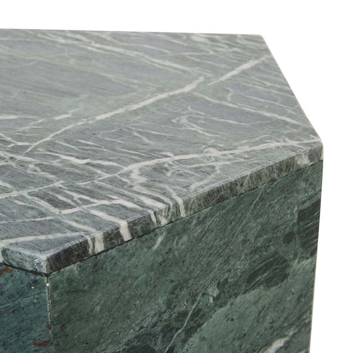 Rufus Block Asymmetrical Marble Side Table